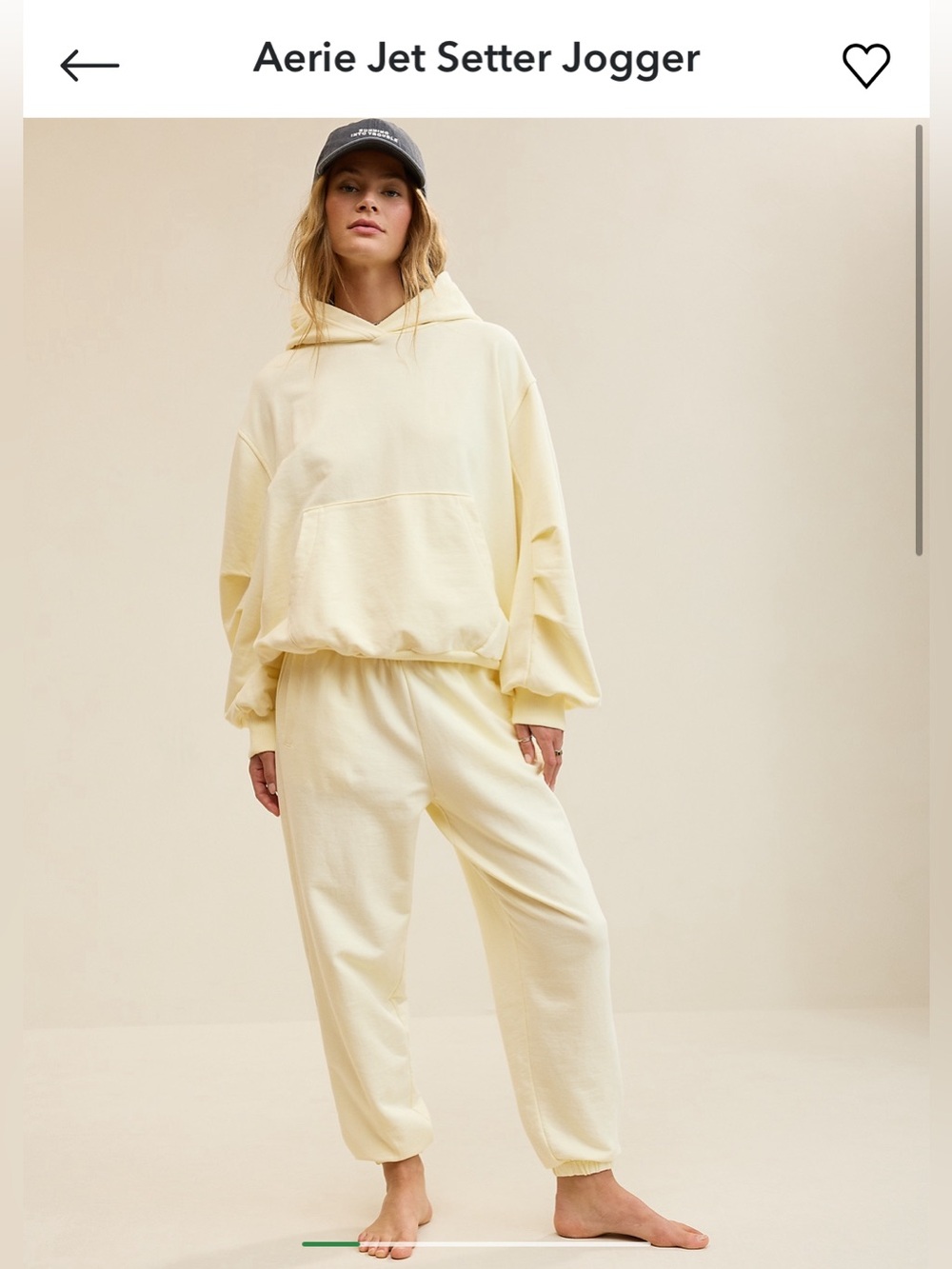 Aerie Jet Set Jogger Large in Cozy Yellow